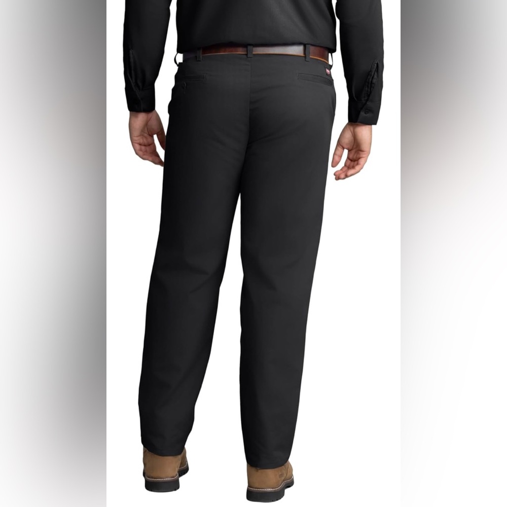 Men's Stain Resistant, Flat Front Work Pants, Black, 48W x 32L new in package